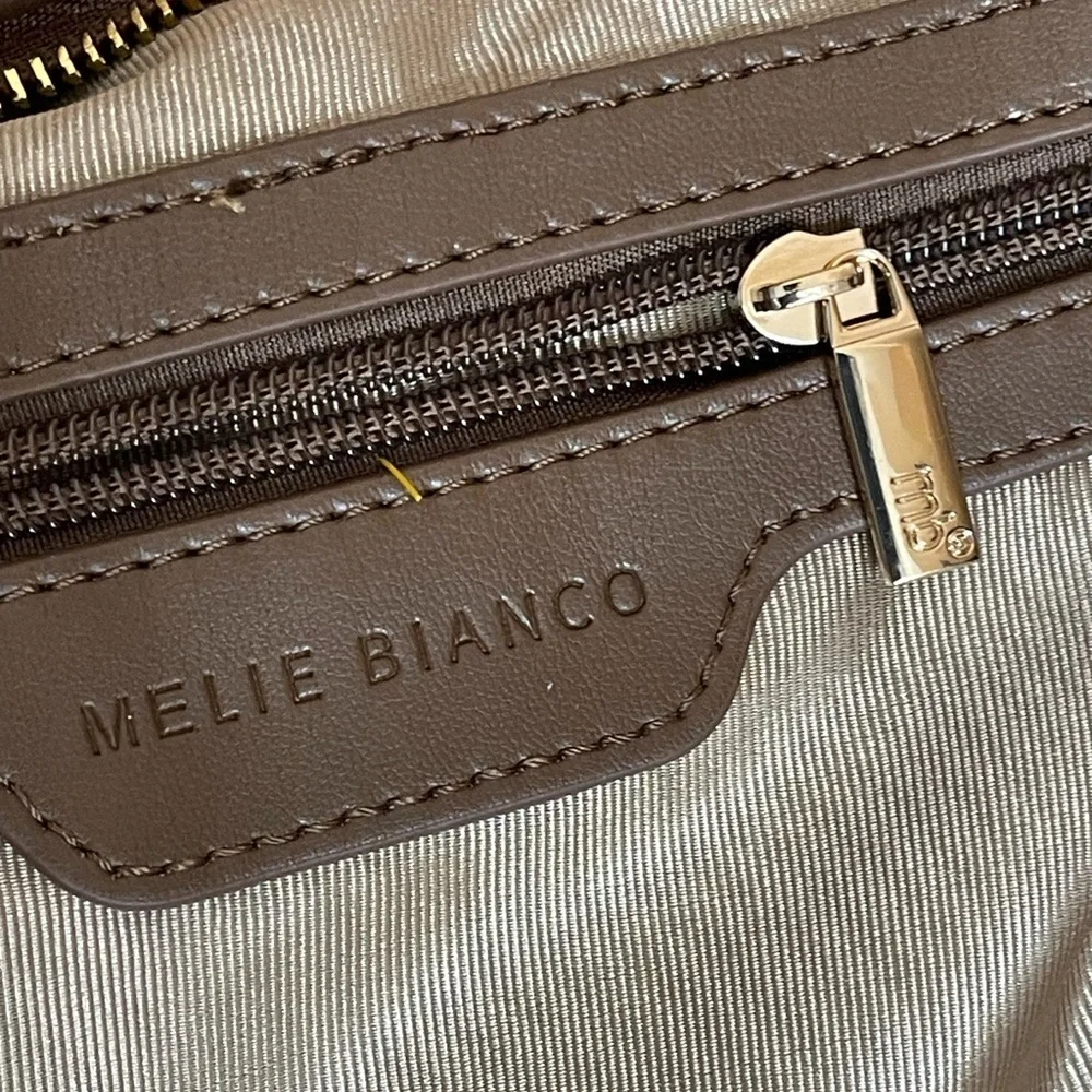 Anthropologie Melie Bianco The Brigitte Satchel‎ Raffia Edition in Tan / Cream